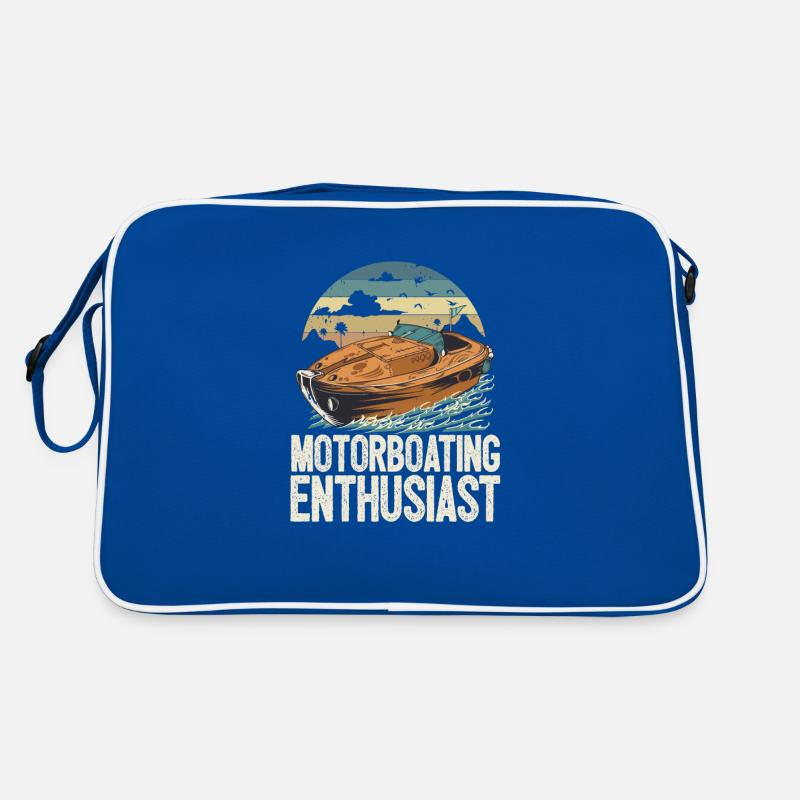 Pontoon Boat Captain Motorboating Enthusiast Retro Tasche