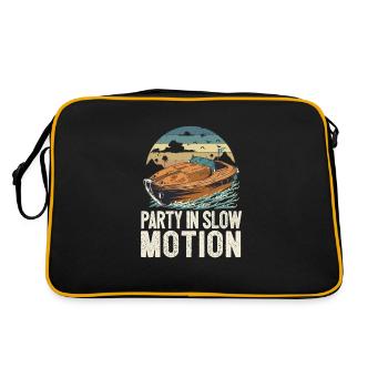 Motorboat Drinking Party In Slow Motion - Retro Bag - black/gold - Back