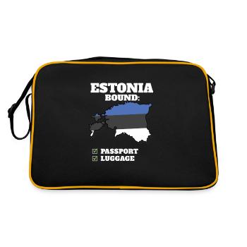 Estonia Bound Country Travel Estonian Flag - Retro Bag - black/gold - Back