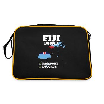 Fiji Bound Country Travel Fijian Flag Vacation - Retro Tasche - Schwarz/Gold - Hinten