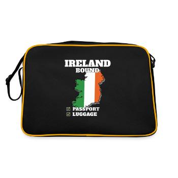 Ireland Bound Country Travel Irish Flag Vacation - Retro Tasche - Schwarz/Gold - Hinten