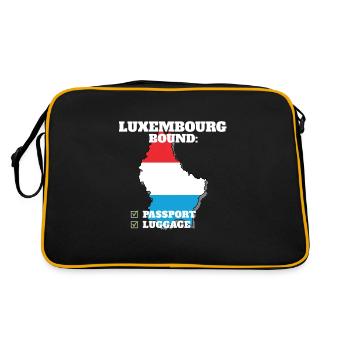 Luxembourg Bound Country Travel Luxembourger Flag - Retro Bag - black/gold - Back