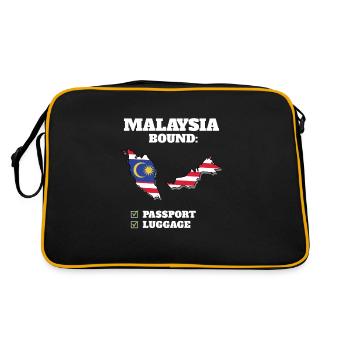 Voyage à destination de la Malaisie Drapeau malaisien - Sac Retro - noir/or - Dos