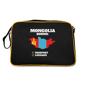 Mongolie Voyage à destination du pays Voyage au drapeau mongol - Sac Retro - noir/or - Dos