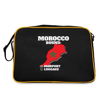 Maroc Pays à destination Voyage Drapeau marocain - Sac Retro - noir/or - Dos