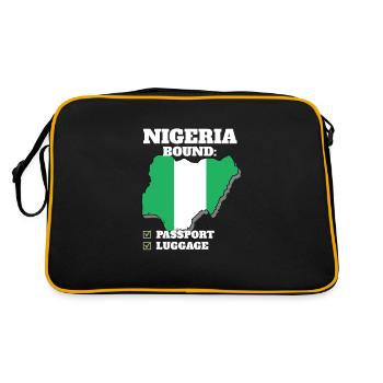 Nigéria Pays à destination Voyage Drapeau nigérian - Sac Retro - noir/or - Dos