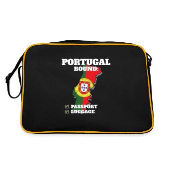 Portugal Bound Country Travel Portuguese Flag - Retro Bag - black/gold - Back