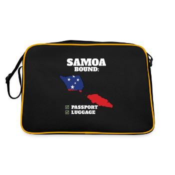 Samoa Bound Country Travel Samoan Flag Vacation - Sac Retro - noir/or - Dos