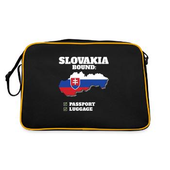 Slovaquie Pays à destination Voyage Drapeau slovaque - Sac Retro - noir/or - Dos