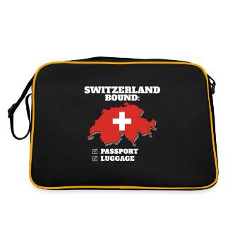 Suisse Pays à destination Voyage Drapeau suisse - Sac Retro - noir/or - Dos