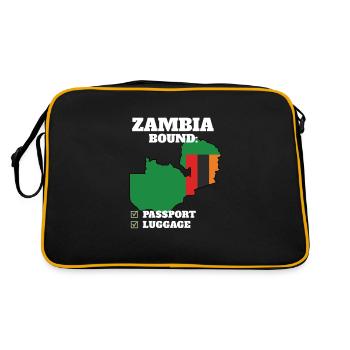 Voyage à la campagne à destination de la Zambie Drapeau zambien Vacances - Sac Retro - noir/or - Dos