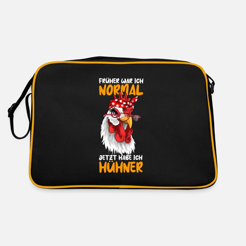 früher war ich normal Hühner Huhn Geschenk Retro Tasche