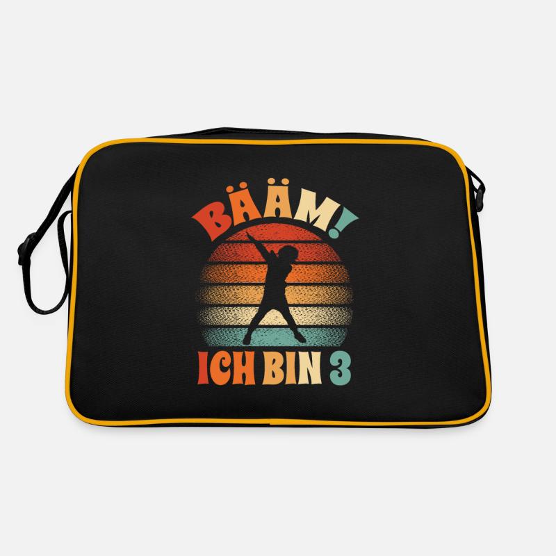 bääm ich bin 3 junge dabbing 3. Geburtstag Retro Tasche