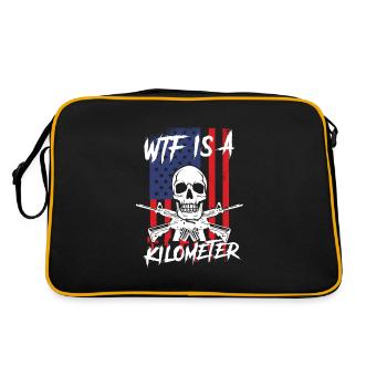 WTF est un squelette de mème Internet kilométrique USA - Sac Retro - noir/or - Dos