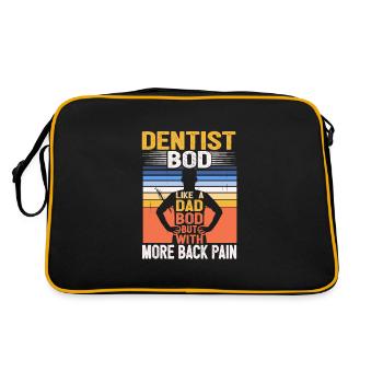 Dentiste Bod comme un papa Bod Drôle de dentisterie - Sac Retro - noir/or - Dos