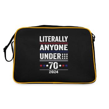 Literally Anyone Under 70 Funny President - Retro Tasche - Schwarz/Gold - Hinten