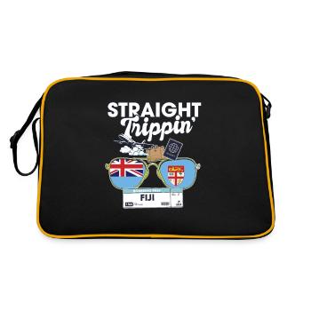 Straight Trippin' Fiji Vacation Tour Travel Trip - Retro Tasche - Schwarz/Gold - Hinten