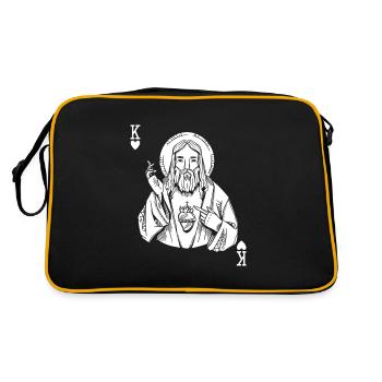 Citation religieuse Jésus-Christ est Roi de Cœur - Sac Retro - noir/or - Dos