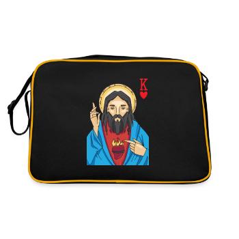 Jésus-Christ est Roi De Cœur Religieux Chrétien - Sac Retro - noir/or - Dos
