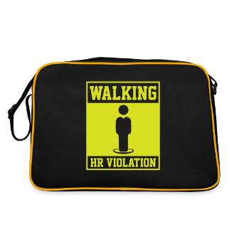 Funny Coworker Quote Walking HR Violation Bosss - Retro Tasche - Schwarz/Gold - Hinten