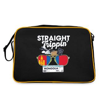 Straight Trippin' Mongolia Vacation Tour Travel - Retro Tasche - Schwarz/Gold - Hinten