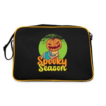 Lazy Halloween Spooky Season Jack O Lantern Scary - Retro Tasche - Schwarz/Gold - Hinten