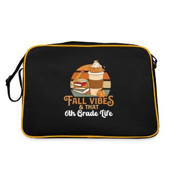 Fall Vibes That 6th Grade Life Sixth Grader - Retro Bag - black/gold - Back