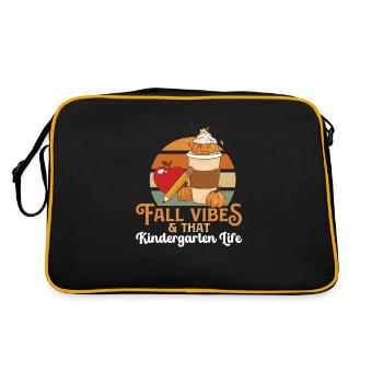 Fall Vibes That Kindergarten Life Teacher Student - Sac Retro - noir/or - Dos