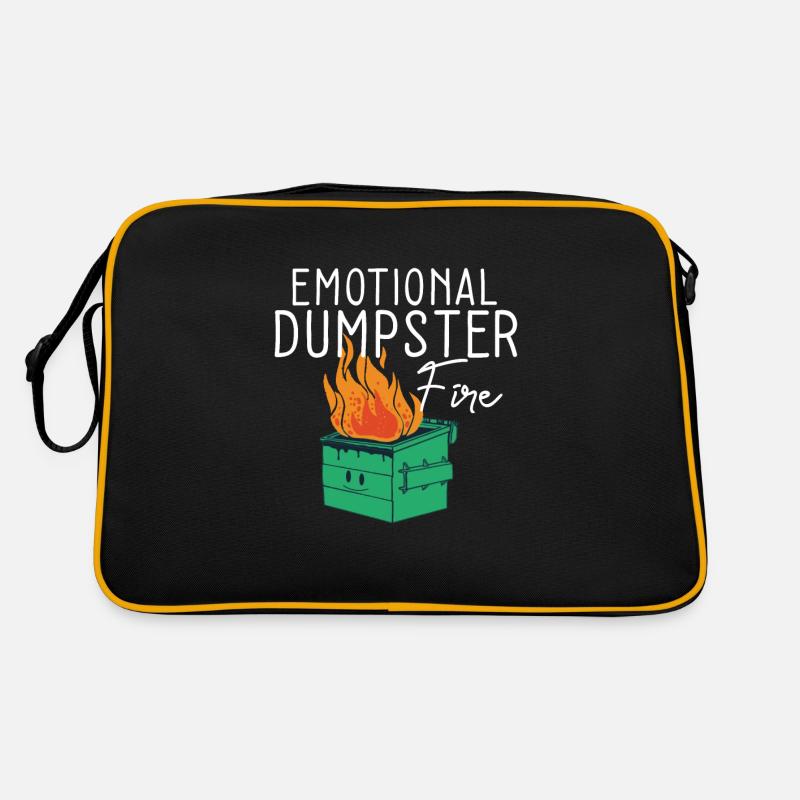 Anxiety Quote Emotional Dumpster Fire Heartbroken Retro Bag