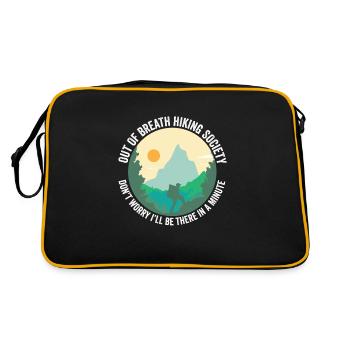 Out of Breath Hiking Society Funny Hiker Trekking - Sac Retro - noir/or - Dos