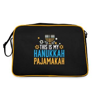 Jewish Family This Is My Hanukkah Pajamakah - Retro Bag - black/gold - Back