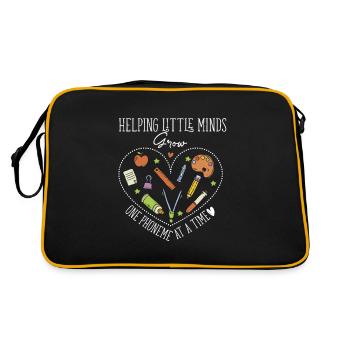 ELL Teacher Helping Little Minds Grow One Phonemes - Retro Bag - black/gold - Back
