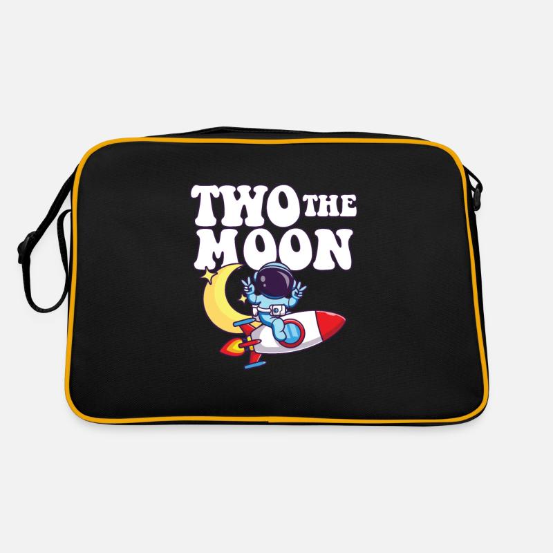 Two The Moon Astronaut Outer Space 2nd Birthday Retro Tasche
