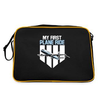 My First Airplane Ride Vacation Trip Traveler - Retro Bag - black/gold - Back