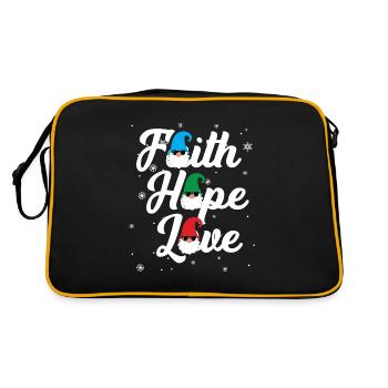 Religieuse Famille Foi Espoir Amour Noël Gnome - Sac Retro - noir/or - Dos