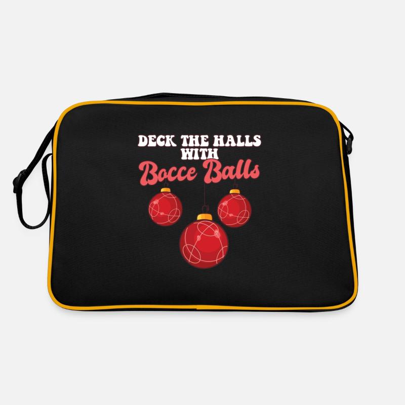 Bocce Player Coach Christmas Balls Deck The Halls Retro Bag