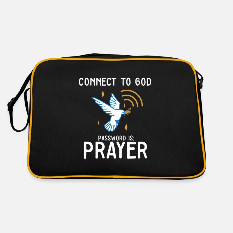 Connect to God Team Jesus Believer Scripture Retro Tasche