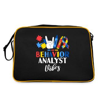 Analyste du comportement Vibes Thérapeute ABA Comportemental - Sac Retro - noir/or - Dos