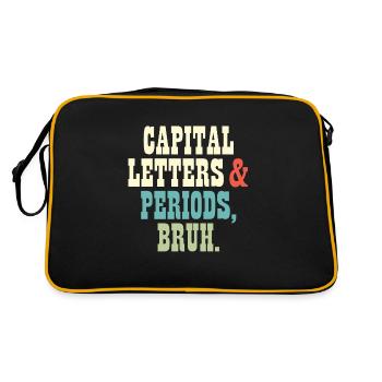 ELA Teacher Letters and Periods Bruh Grammar - Retro Tasche - Schwarz/Gold - Hinten
