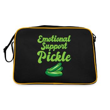 Emotional Support Pickle Humanity Kindness - Retro Tasche - Schwarz/Gold - Hinten