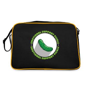Emotional Support Pickle Humanity Kindness - Retro Tasche - Schwarz/Gold - Hinten