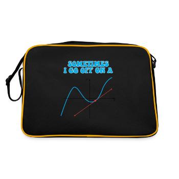 Sometimes I Go Off On A Tangent Math Pun - Retro Tasche - Schwarz/Gold - Hinten
