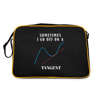 Sometimes I Go Off On A Tangent Math Humor - Retro Tasche - Schwarz/Gold - Hinten