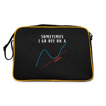 Math Pun Sometimes I Go Off On A Tangent - Retro Tasche - Schwarz/Gold - Hinten
