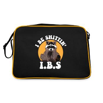 IBS Awareness Raccoon I Be Shittin Toilet Joke - Retro Bag - black/gold - Back