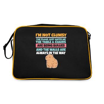 I'm Not Clumsy The Floor Hates Me Foolish Capybara - Retro Bag - black/gold - Back