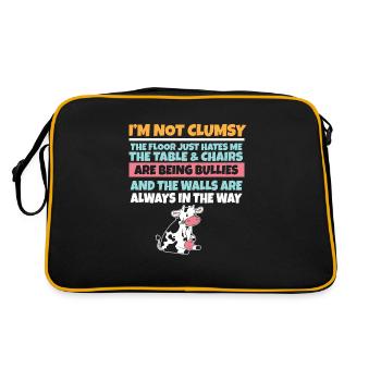 I'm Not Clumsy The Floor Hates Me Foolish Cow - Retro Bag - black/gold - Back