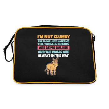 I'm Not Clumsy The Floor Hates Me Foolish Donkey - Retro Bag - black/gold - Back