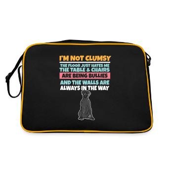 I'm Not Clumsy The Floor Hates Me Foolish Dog - Retro Bag - black/gold - Back