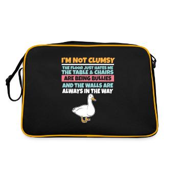 I'm Not Clumsy The Floor Hates Me Foolish Duck - Retro Bag - black/gold - Back